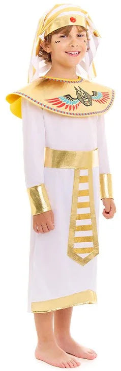 Disfraz de Faraón Egipcio Blanco para Niño Egipcios Infantiles Partilandia